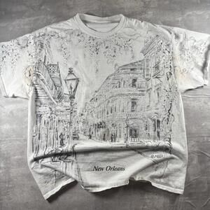 Vintage New Orleans AOP French Quarter